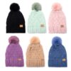 Gorro tejido mujer con pompom interior piel x1u
