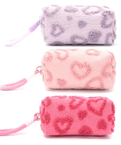 Portacosmetico bucle corazones con llavero 20x11cm x1u