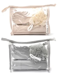 Set de viaje higienico neceser esponja jabonera porta cepillo de dientes y peine.