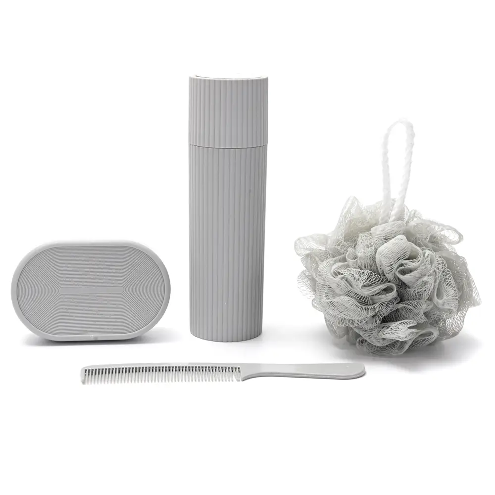 Set de viaje higienico neceser esponja jabonera porta cepillo de dientes y peine. - Imagen 4
