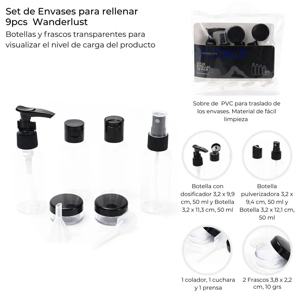 Set de envases para rellenar 9 pcs Wanderlust - Imagen 3