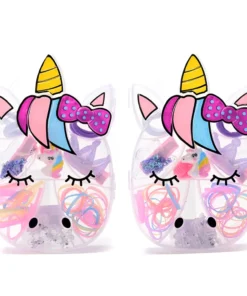 Caja forma unicornio con accesorios para el pelo x 1 unid