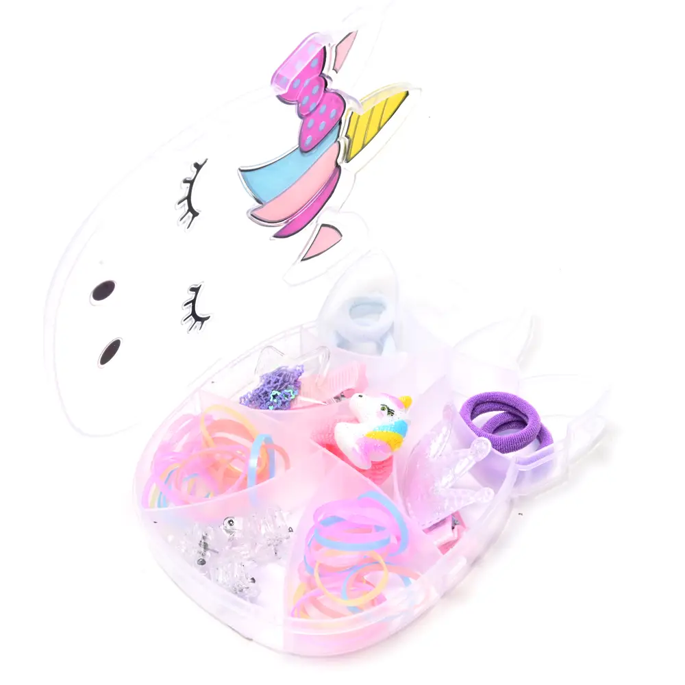 Caja forma unicornio con accesorios para el pelo x 1 unid - Imagen 4