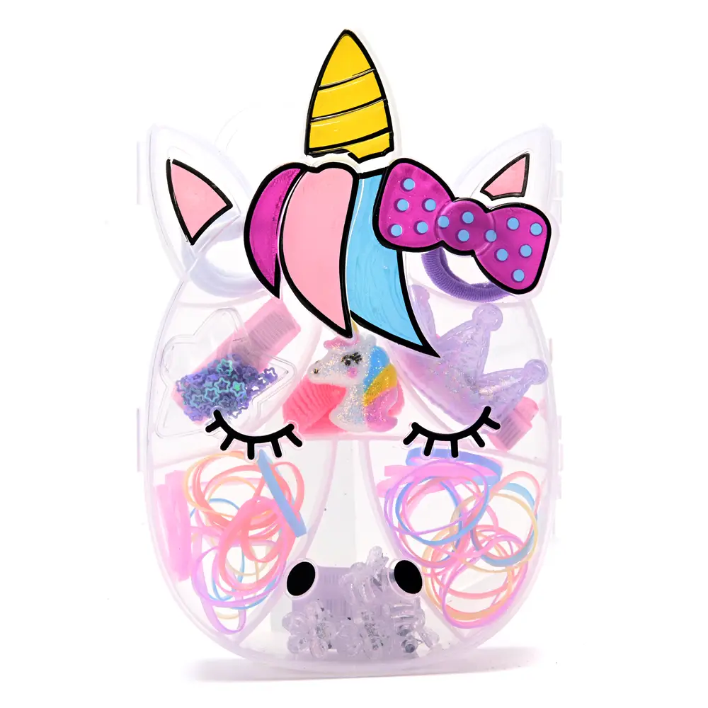Caja forma unicornio con accesorios para el pelo x 1 unid - Imagen 2