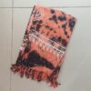 PAREO HINDU CON FLECOS MONOCOLOR NARANJA CON CIRCULOS 100 X 180 CM