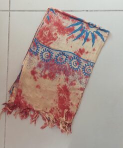 PAREO HINDU CON FLECOS MONOCOLOR MARRÓN CON SOLES 100 X 180 CM.