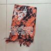 PAREO HINDU CON FLECOS MONOCOLOR NARANJA CON PALMERAS 100 X 180 CM