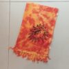 PAREO HINDU CON FLECOS MONOCOLOR NARANJA CON SOLES 100 X 180 CM