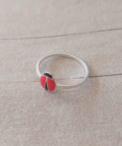 ANILLO NENA LAMINADO EN PLATA ESMALTADO VAQUITA DE SAN ANTONIO