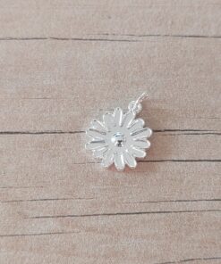 DIJE DE ACERO BLANCO MARGARITA 14 MM