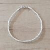 PULSERA DE ACERO BLANCO COLA DE RATÓN 0.9 MM DOBLE ENTRELAZADA. LARGO 18,5 CM
