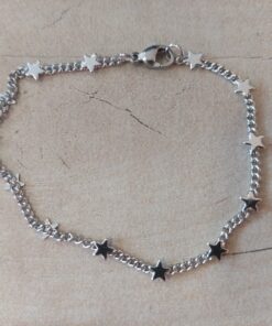 PULSERA DE ACERO GRUMET CON ESTRELLA SOLDADAS. LARGO 18 CM.