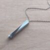 COLGANTE DE ACERO CADENA ESLABÓN ESPEJITO 0.4 CON BARRA DESLIZANTE PARA GRABAR MENSAJE SECRETO. LARGO 50 + 5 CM EXT.