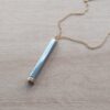 COLGANTE CADENA DE ACERO DORADO ESLABÓN ESPEJITO 0.4 CON BARRA DESLIZANTE PARA GRABAR MENSAJE SECRETO. LARGO 50 + 5 CM EXT.