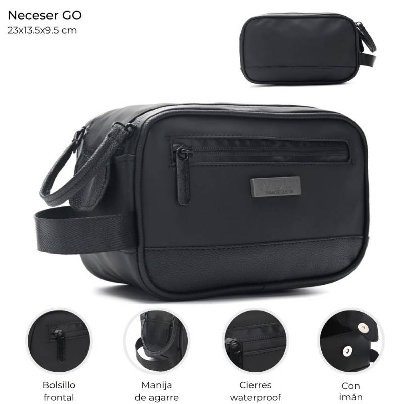 Neceser GO 23x13.5x9.5 cm Tela y cierres impermeables x1u - Imagen 12