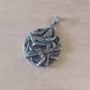 DIJE DE ACERO PENTAGRAMA CON SERPIENTE ESTILO GOTICO. TAMAÑO 27 MM