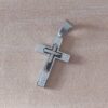 DIJE DE ACERO CRUZ CON CRUCES SUPERPUESTAS CON PADRE NUESTRO. TAMAÑO 18 X 26 MM