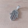 DIJE DE ACERO MANO DE FATIMA CALADA CON RELIEVE. TAMAÑO 17 X 22 MM