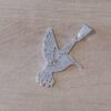 DIJE DE ACERO BLANCO COLIBRÍ CALADO. ESPESOR 1,5 MM. MEDIDAS 25 X 30 MM