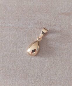 DIJE DE ACERO DORADO GOTA 6 X 10 MM