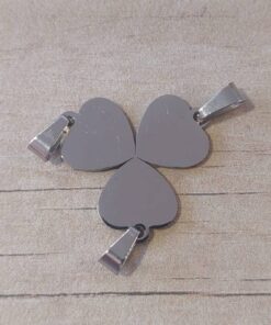 DIJE DE ACERO TRES CORAZONES PARA PARTIR, APTO PARA GRABAR