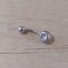 PIERCING OMBLIGO BOLITA C/STRASS. 1.6 X 10 X 5/8 MM