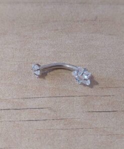 PIERCING OMBLIGO DOBLE CUBIK CON ESTRELLA BLANCO