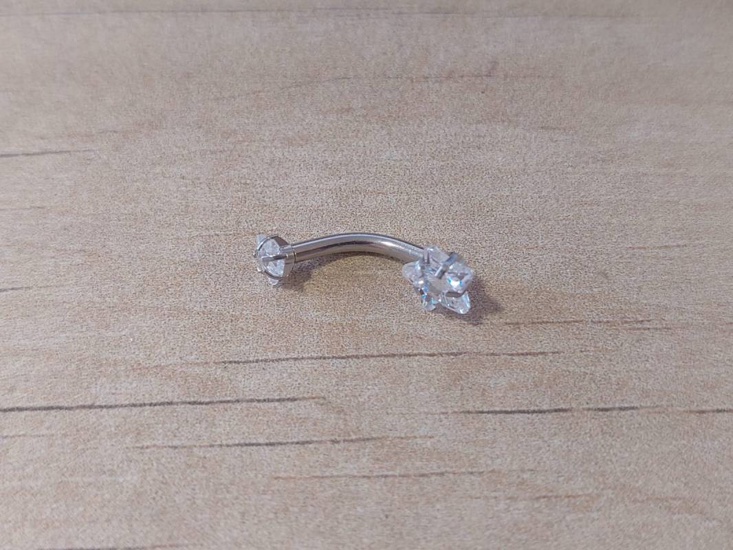 PIERCING OMBLIGO DOBLE CUBIK CON ESTRELLA BLANCO