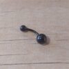 PIERCING DE ACERO NEGRO PARA OMBLIGO DOBLE BOLITA 1.6 X 10 X 5/8 MM