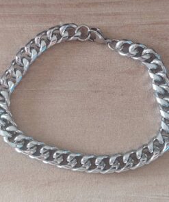 PULSERA DE ACERO GRUMET TEJIDA 8 MM. LARGO 22 CM