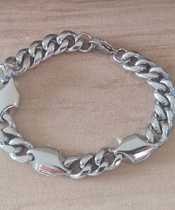 PULSERA DE ACERO GRUMET 10 MM ESLABÓN COMBINADO. LARGO 21 CM