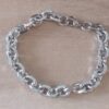 PULSERA DE ACERO FORCET DIAMANTADA 8MM. LARGO 21,5 CM