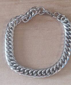 PULSERA DE ACERO GRUMET TEJIDA TUPIDA 9 MM. LARGO 22 CM