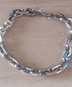 PULSERA DE ACERO FORCET PULIDA 7MM. LARGO 22 CM