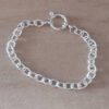 PULSERA DE ACERO BLANCO ESTILO TIFFANY 1.0 CON GANCHO MARINERO. LARGO 18,5 CM