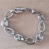 PULSERA DE ACERO ESLABÓN OVAL CON ESLABÓN ESTILO GUCCI . LARGO 17,5 CM