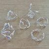 ANILLOS DE ACERO BLANCO ABIERTO TIPO CHUNKY CHICO X 36 UNIDADES