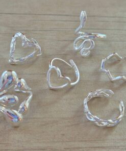 ANILLOS DE ACERO BLANCO ABIERTO TIPO CHUNKY CHICO X 36 UNIDADES