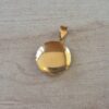DIJE DE ACERO DORADO RELICARIO REDONDO LISO. TAMAÑO 20 MM