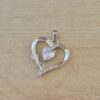 DIJE DE ACERO CORAZON CON CUBIK ENGARZADO Y STRASS. MEDIDA 25 MM