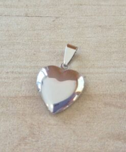 DIJE DE ACERO RELICARIO CORAZÓN LISO 20 MM