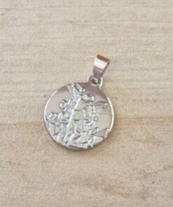 DIJE DE ACERO MEDALLA DE SAN MIGUEL ARCANGEL. TAMAÑO 20 MM