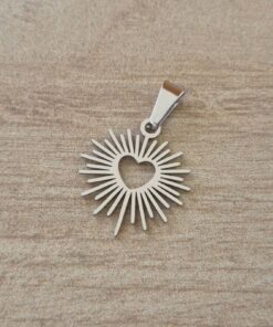 DIJE DE ACERO SAGRADO CORAZON. TAMAÑO 17 MM
