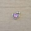 DIJE DE ACERO CORAZON CUBIK LILA Y STRASS. MEDIDA 13 MM