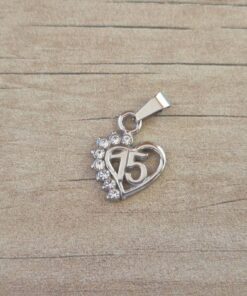 DIJE DE ACERO 15 AÑOS CORAZON CON STRASS. TAMAÑO 15 MM