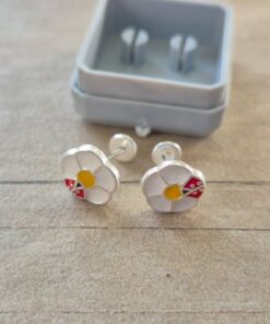 ABRIDOR PLATA ESMALTADO MARGARITA CON VAQUITA