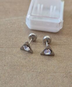 ABRIDOR DE ACERO TRIANGULO CON STRASS BLANCO