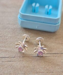 ABRIDOR PLATA FLOR CON STRASS ROSA