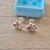 ABRIDOR PLATA HUELLA CON STRASS ROSA