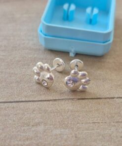 ABRIDOR PLATA HUELLA CON STRASS BLANCO